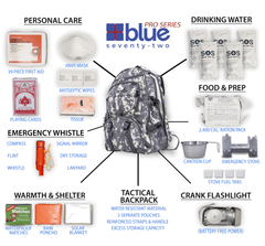 Blue Seventy - Two PRO SERIES Family Pack - Deluxe 3 Day Emergency Kit for 1 Person - Magnadyne