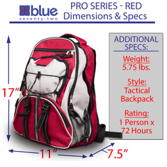 Blue Seventy - Two PRO SERIES Family Pack - Deluxe 3 Day Emergency Kit for 1 Person - Magnadyne