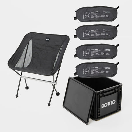 BOXIO CHAIR Set of 4 I set of camping chairs with box - Magnadyne