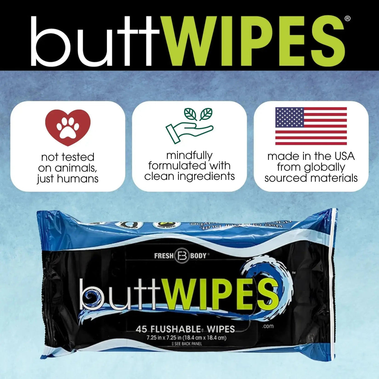 Buttwipes 45ct Flow Pack (select quantity) - Magnadyne