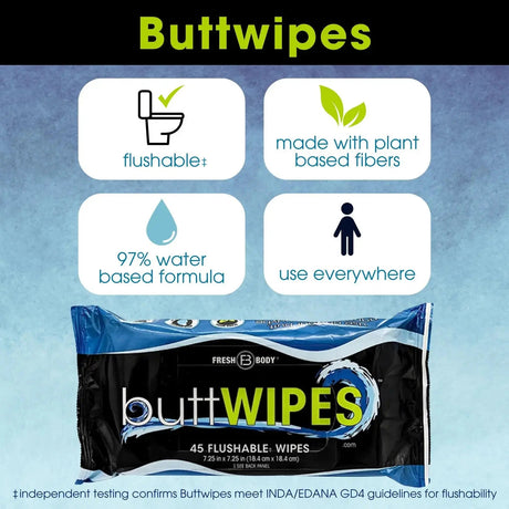 Buttwipes 45ct Flow Pack (select quantity) - Magnadyne