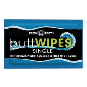 Buttwipes Singles - Individually Wrapped Flushable Wipes (select quantity) - Magnadyne