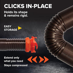 Camco RhinoFLEX 20' Camper/RV Sewer Hose Kit - Includes 4 - in - 1 Adapter - Magnadyne