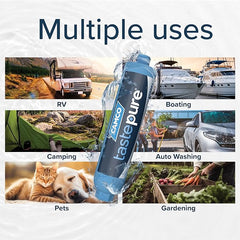 Camco TastePURE RV Water Filter - New & Advanced RV Inline Water Filter with Flexible Hose Protector - Magnadyne