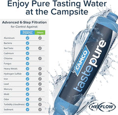 Camco TastePURE RV Water Filter - New & Advanced RV Inline Water Filter with Flexible Hose Protector - Magnadyne