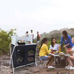 Camping Table with Roll Up Table Top and Storage - Magnadyne