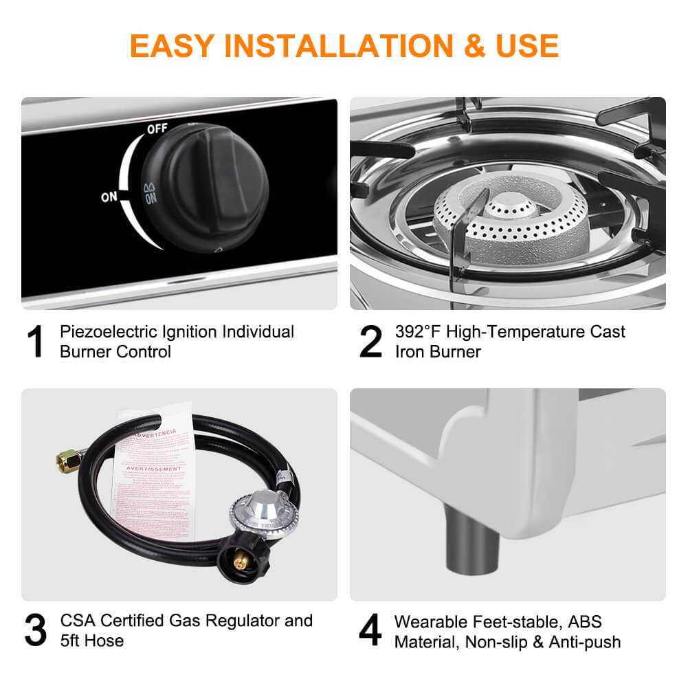 Camplux 2 Burners 19,600 BTU Outdoor Gas Stove with Auto Ignition - Magnadyne