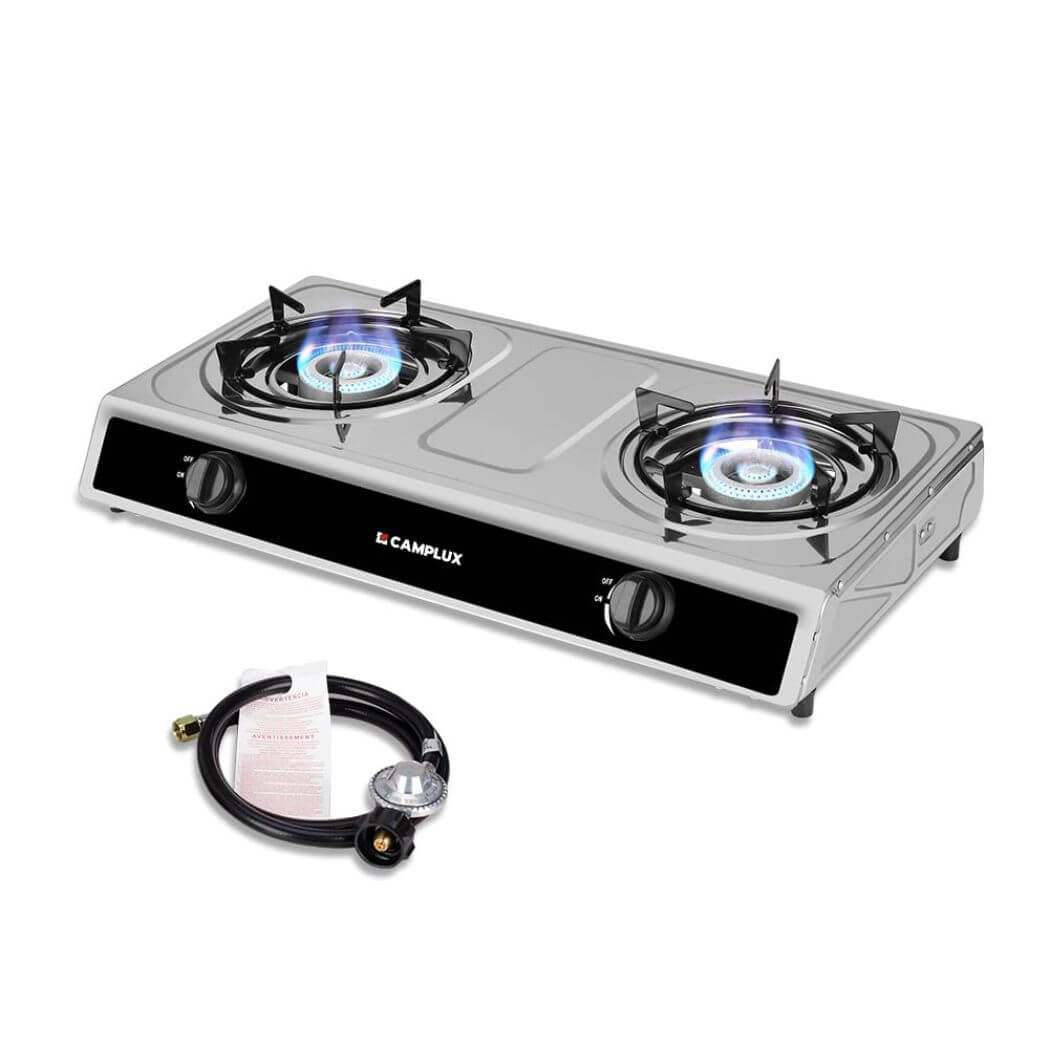 Camplux 2 Burners 19,600 BTU Outdoor Gas Stove with Auto Ignition - Magnadyne
