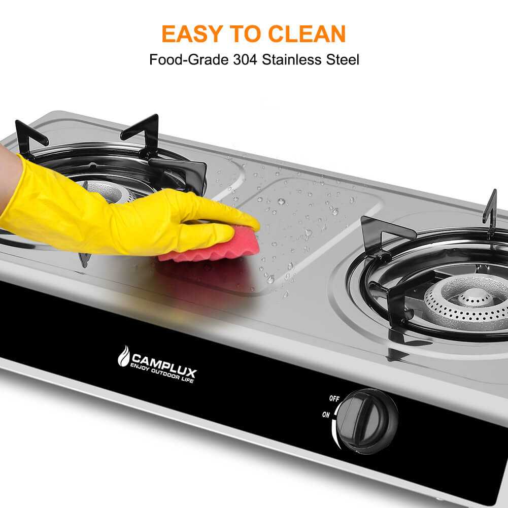 Camplux 2 Burners 19,600 BTU Outdoor Gas Stove with Auto Ignition - Magnadyne