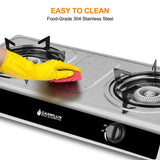 Camplux 2 Burners 19,600 BTU Outdoor Gas Stove with Auto Ignition - Magnadyne