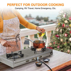 Camplux 2 Burners 19,600 BTU Outdoor Gas Stove with Auto Ignition - Magnadyne