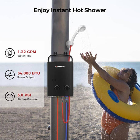 Camplux 5L 1.32 GPM Outdoor Portable Propane Tankless Water Heater - Magnadyne
