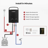 Camplux 5L 1.32 GPM Outdoor Portable Propane Tankless Water Heater - Magnadyne