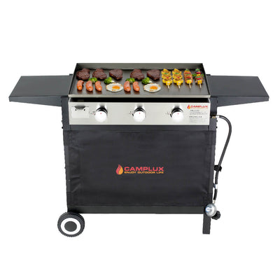 Camplux Outdoor Gas Griddle Grill Combo 3 Burner, Camping and Tailgating 33,000 BTU w/ 20 LB LP Connector - Magnadyne