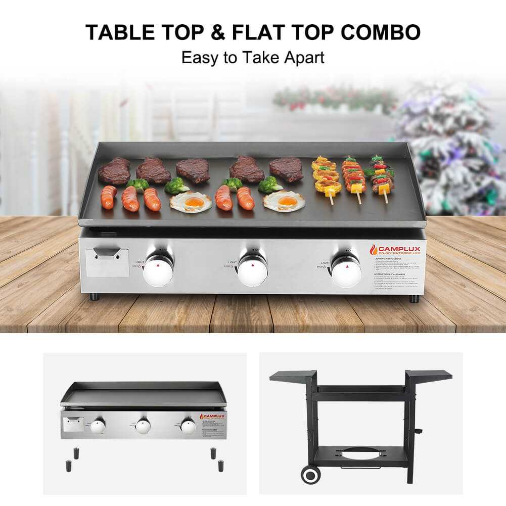 Camplux Outdoor Gas Griddle Grill Combo 3 Burner, Camping and Tailgating 33,000 BTU w/ 20 LB LP Connector - Magnadyne