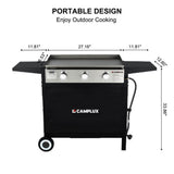 Camplux Outdoor Gas Griddle Grill Combo 3 Burner, Camping and Tailgating 33,000 BTU w/ 20 LB LP Connector - Magnadyne
