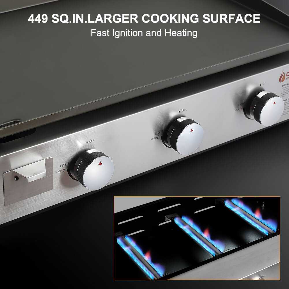 Camplux Outdoor Gas Griddle Grill Combo 3 Burner, Camping and Tailgating 33,000 BTU w/ 20 LB LP Connector - Magnadyne