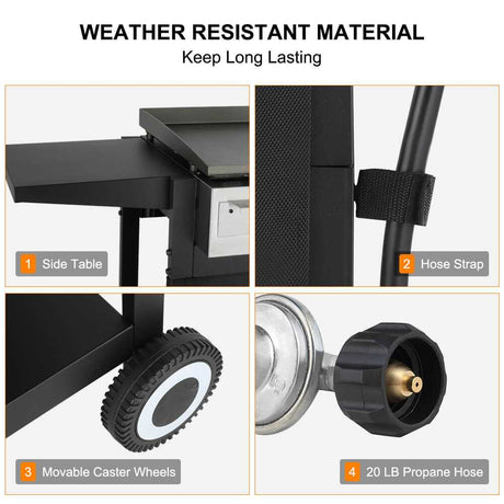 Camplux Outdoor Gas Griddle Grill Combo 3 Burner, Camping and Tailgating 33,000 BTU w/ 20 LB LP Connector - Magnadyne