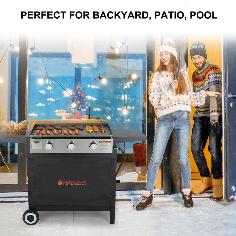 Camplux Outdoor Gas Griddle Grill Combo 3 Burner, Camping and Tailgating 33,000 BTU w/ 20 LB LP Connector - Magnadyne