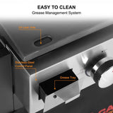 Camplux Outdoor Gas Griddle Grill Combo 3 Burner, Camping and Tailgating 33,000 BTU w/ 20 LB LP Connector - Magnadyne