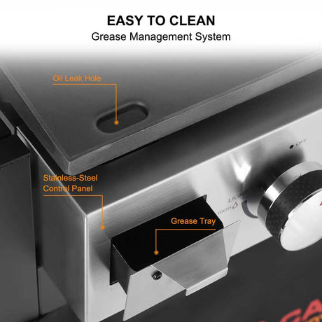 Camplux Outdoor Gas Griddle Grill Combo 3 Burner, Camping and Tailgating 33,000 BTU w/ 20 LB LP Connector - Magnadyne