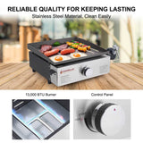 Camplux Outdoor Portable Griddles for RV, Camping and Tailgating - 17 Inch 13,000 BTU - Magnadyne