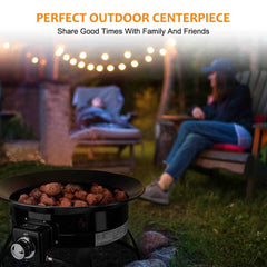 Camplux Outdoor Propane Fire Pit with Cover and Carry Kit, Auto-Ignition - Magnadyne