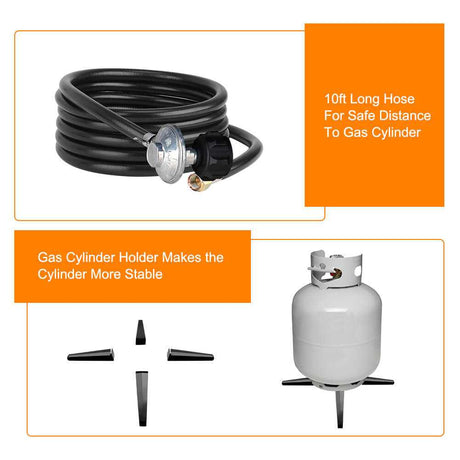 Camplux Outdoor Propane Fire Pit with Cover and Carry Kit, Auto-Ignition - Magnadyne