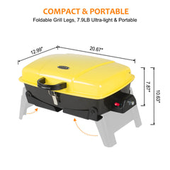 Camplux Portable Gas Grill 189 Square Inches, Camping Grills for Outdoor Cooking - Magnadyne