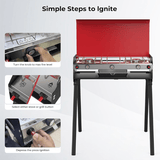 Camplux Propane Camping Stove 2 Burners & 1 Grill, 15,000 BTU Auto-Ignition - Magnadyne