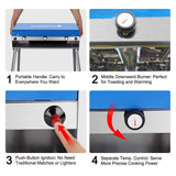 Camplux Propane Camping Stove 2 Burners & 1 Grill, 15,000 BTU Auto - Ignition - Magnadyne