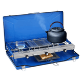 Camplux Propane Camping Stove 2 Burners & 1 Grill, 20,400 BTU Auto-Ignition - Magnadyne
