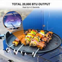 Camplux Propane Camping Stove 20,000 BTU, Camping Stoves 2 Burners with CSA Certification - Magnadyne
