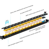 CRST 2.6" Wide Spaced 12 Outlets Mountable Metal Power Strip Surge Protector, Optional 6FT or 15FT Power Cord, Mounting Brackets included - Magnadyne
