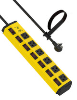 CRST 6 Outlets Individual Switches Mountable Metal Power Strip Surge Protector, 6FT Flat Plug Power Cord, Optional 3 Colors - Magnadyne