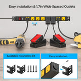 CRST 8-Outlet Mountable Metal Power Strip | 4-Way Bracket Mount, 2100J - Magnadyne