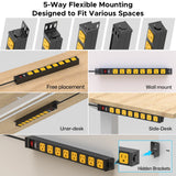 CRST 8-Outlet Mountable Metal Power Strip | 4-Way Bracket Mount, 2100J - Magnadyne