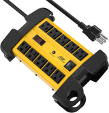 CRST 8 Outlets Dural USB Mountable Metal Power Strip Surge Protector with Cord Wrapping Design, Optional 15FT or 6FT Power Cord - Magnadyne
