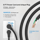 CRST 8 Outlets Wide Spaced Mountable Metal Power Strip Surge Protector, 6FT Flat Plug Power Cord, Mounting Kits Included - Magnadyne