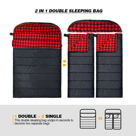 Double Sleeping Bag for Adults - Magnadyne