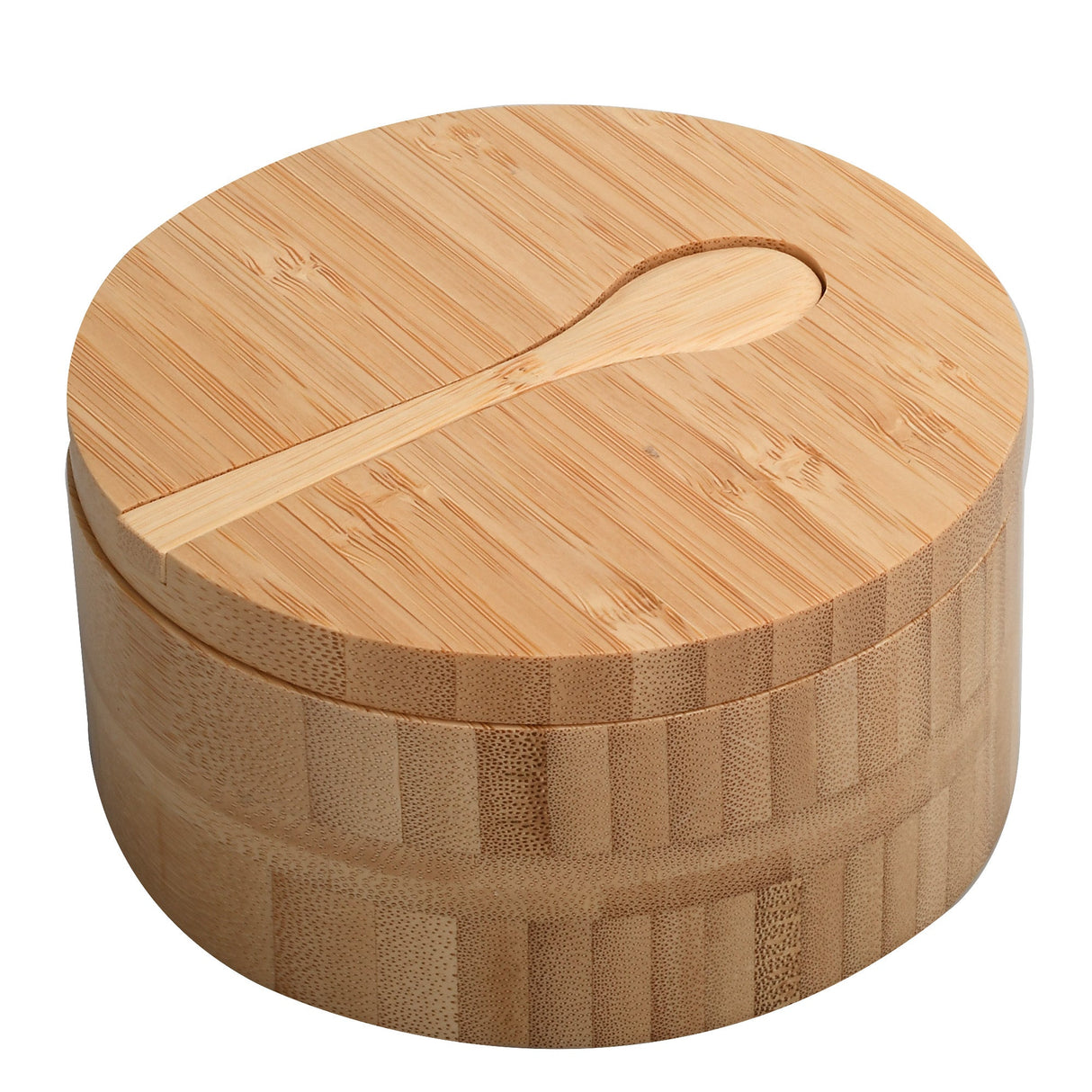 Eco-Friendly Bamboo Salt & Spice Cellar with Integrated Spoon – 1, 2, or 3 Compartments - Magnadyne