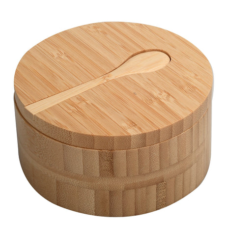 Eco-Friendly Bamboo Salt & Spice Cellar with Integrated Spoon – 1, 2, or 3 Compartments - Magnadyne