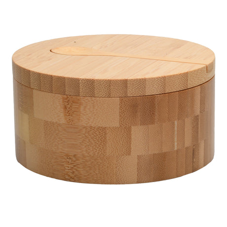 Eco-Friendly Bamboo Salt & Spice Cellar with Integrated Spoon – 1, 2, or 3 Compartments - Magnadyne