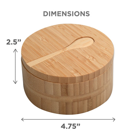Eco-Friendly Bamboo Salt & Spice Cellar with Integrated Spoon – 1, 2, or 3 Compartments - Magnadyne