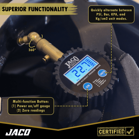Elite® Digital Tire Pressure Gauge - Professional Accuracy - 100 PSI - Magnadyne