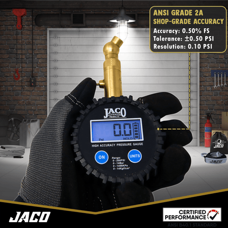 Elite® Digital Tire Pressure Gauge - Professional Accuracy - 100 PSI - Magnadyne