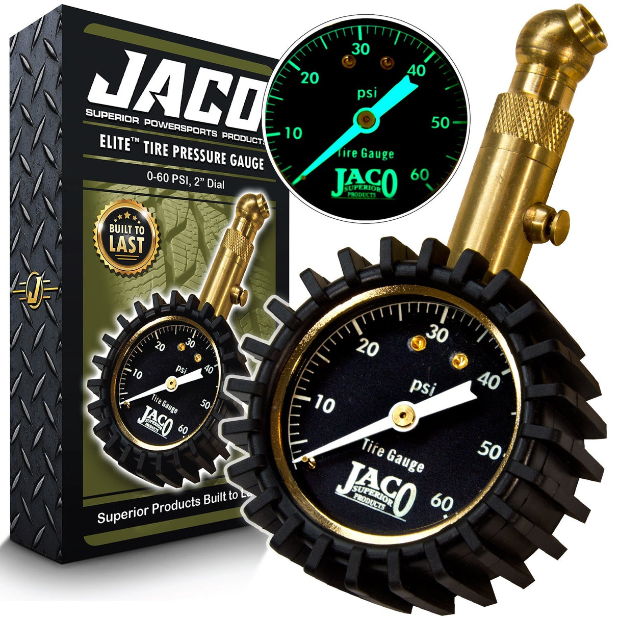 Elite® Tire Pressure Gauge - 60 PSI - Magnadyne