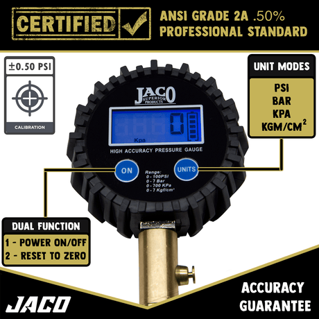 ElitePro™ Digital Tire Pressure Gauge - Professional Accuracy - 100 PSI - Magnadyne