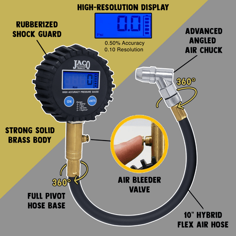 ElitePro™ Digital Tire Pressure Gauge - Professional Accuracy - 100 PSI - Magnadyne