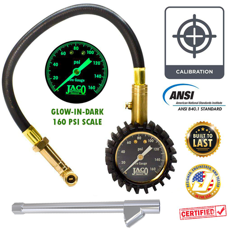 EliteProPlus™ Tire Pressure Gauge with Dually Air Chuck - 160 PSI - Magnadyne